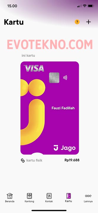 Kartu debit visa bank jago
