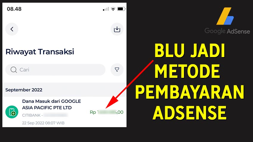 Cara Mengatur Blu by BCA Digital Jadi Metode Pembayara Google AdSense