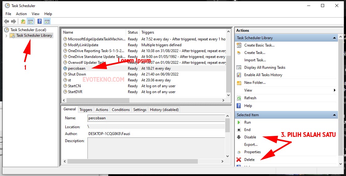 Remove tasks
