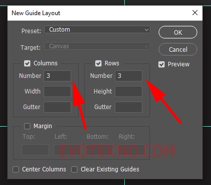 Photoshop New Layout Guide - Column - Rows Number 3