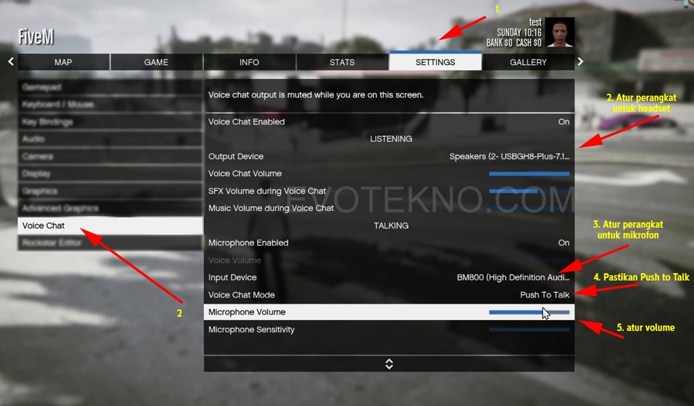atur voice chat gta 5 roleplay - fivem