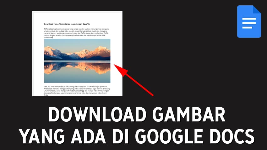 Cara Download Simpan Gambar Yang Ada di Google Docs